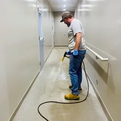 Special Floor Cleaning Treatments being applied